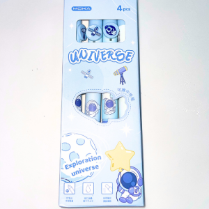 Набор гелевых ручек MOKA Universe (4 шт.) в голубом космическом дизайне