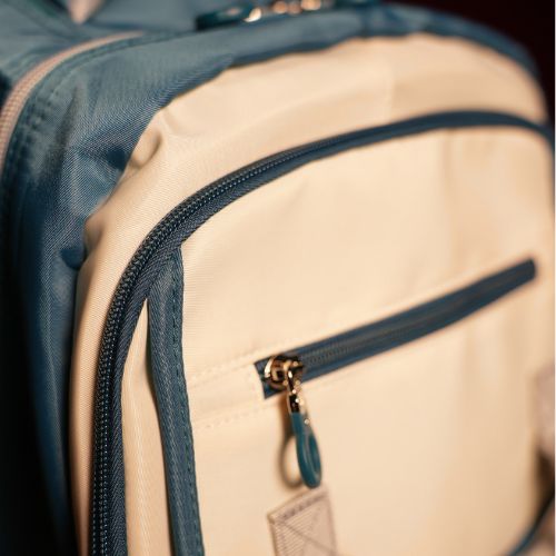 Рюкзак Zerdeli Urpaq сине-молочный — школьный рюкзак для учеников, водоотталкивающий, стильный дизайн — изображение 3